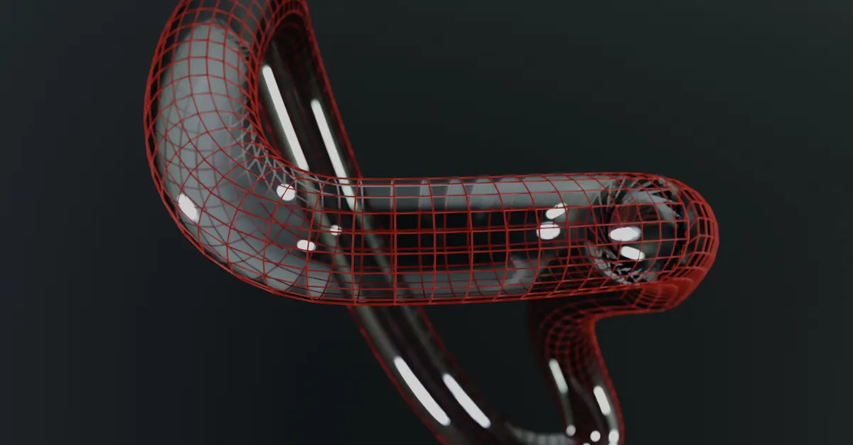 A red wireframe render on a dark ground, for the parametric logic behind a Revit family